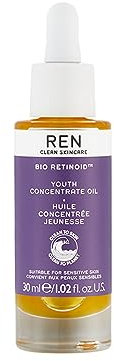 REN Bio Retinoid Youth Concentrate Oil, 30ml – Anti-Aging Face Oil with Bidens Pilosa and Rosehip Oil, Retinol-Alternative for Sensitive Skin, Reduces Fine Lines and Wrinkles