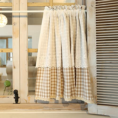 Izielad Tenda a Riquadro a Quadretti da Bistrot e Cucina in Stile Country 115x75cm