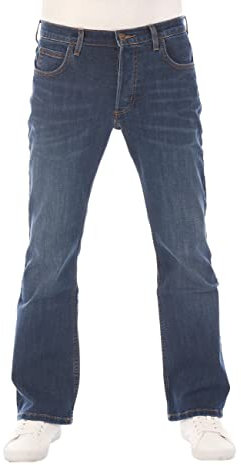 Lee Jeans Herren Stretch Bootcut Denver Jeanshose Hose Denim w33, Farbe: Dark Westwater, Größe: 33W / 36L