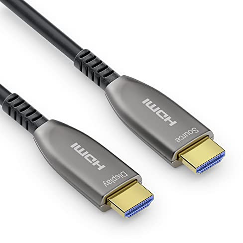 Sonero® Cable 8K-HDMI 2.1, cable híbrido de fibra óptica, resolución hasta 8K 60 Hz (7680 x 4320) / 4K 120Hz (3840 × 2160), soporte HDCP 2.2, antracita, 25 metros