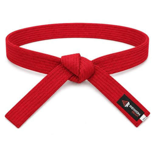 Rewon Gear Karate kampsport och Taekwondo-bälte (röd, 3/260 cm)