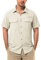 33,000ft Men's Short Sleeve Shirts Functional Shirt Outdoor UV Protection Shirt Summer Button Down Shirts Casual Shirt for Golf, Hiking, Fishing, Travel Light Khaki 3XL