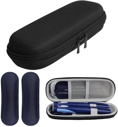 ACWOO Bolsa Enfriadora de Insulina, Estuche de Viaje para Enfriador de Insulina con 2 Bolsas de Hielo, Bolsa de Diabetes, Neveras Pequeñas Portatil Organizador para Diabéticos