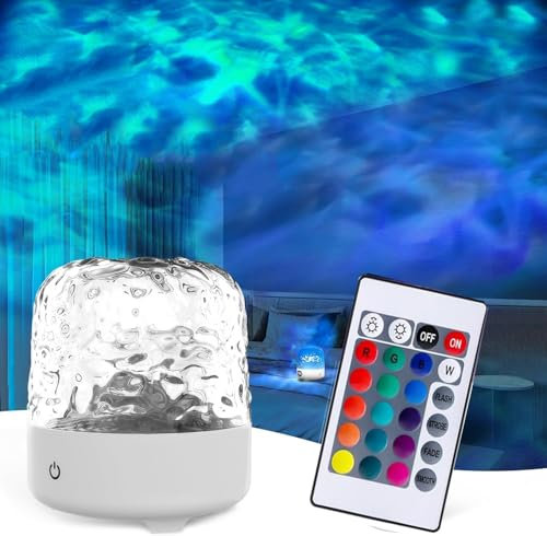 Aurora Glow Lamp Ocean Light - Birthday Gift Sensory Night Lights Wave Ceiling Projector with 16 Colors,30 Lighting Modes,Galaxy Projector for Bedroom/Party/Game,Lava Lamp Mood Light for Kid Women Men
