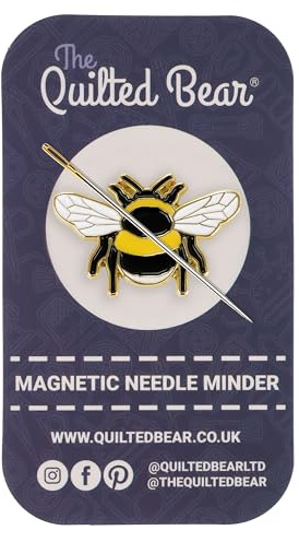 The Quilted Bear Magnetic Needle Minders – Enamel Needle Keeper for Sewing, Embroidery & Cross Stitch Accessories | Secure Holder for Sewing Pins & Needles (Bee)