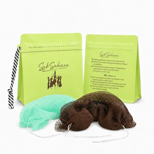 SubSahara African Net Sponge 2 Pack,45-Inch Body & Back Scrubber