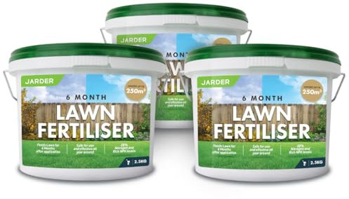 Jarder 6 Month NPK Lawn Fertiliser 7.5kg - Effects Last 6 Months - Can be Applied Any Time in the Year - 28% Rich Nitrogen Content - 300m2 Coverage