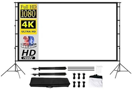 Schermo del proiettore Schermo di proiezione HD con tenda di seta spessa for doppio treppiede pieghevole for ufficio, intrattenimento for ufficio all'aperto(100 inch)