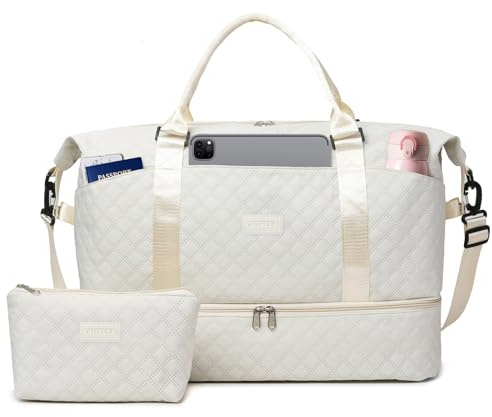 Outplea Borsa da viaggio da donna per il cabin, con scomparto per scarpe e scomparto per oggetti bagnati, borsa da viaggio weekender cabin size con tasca lavabile, borsa per clinica per la nascita