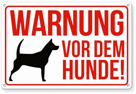 TAKULA Señal de advertencia de perro – 30 x 20 cm cartel de precaución para perros, cartel reflectante de advertencia para perros, impermeable y resistente a los rayos UV | 1 pieza
