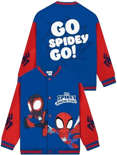 Marvel Spidey And His Amazing Friends Boys Bomber Jacket, Spiderman Boys Jacket, Spidey Baseball Jackets, Ages 2 To 10 Years
