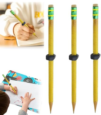 Fierudeng Matite Fidget ADHD, 3 Pezzi Matite Filettata, Con Dado Scorrevole Che Si Muove, Strumento Di Scrittura Portatile Antistress Per Studenti, Bambini, Adulti, Lavoro, Scuola, Casa, Viaggi