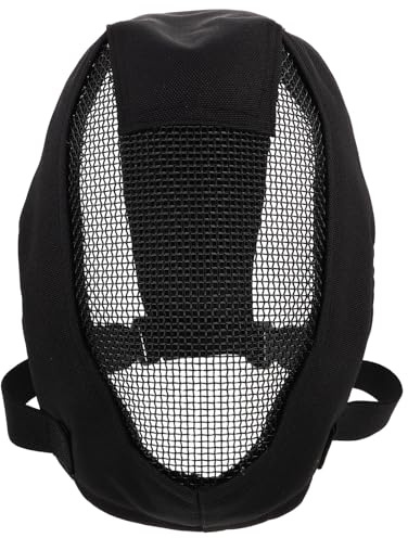 DECHOUS Maschera da Scherma in Rete Integrale Nera Maschera Protettiva da Scherma Leggera Copertura Completa del Viso Equipaggiamento per Allenamento Sportivo e Gioco All’Aperto