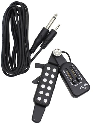 Beavorty Acoustic Guitar Soundhole Pickup Transducer for Folk Classical Guitar Silver Music Instrument Accessory Suitable for String Plucking and Live Performance