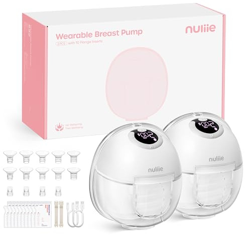 Nuliie Extractor de leche portátil (modelo S32), extractores de leche portátiles portátiles, 4 modos, 9 niveles, brida cómoda de 24 mm, más privado, accesorios de repuesto incluidos (2 paquetes, color