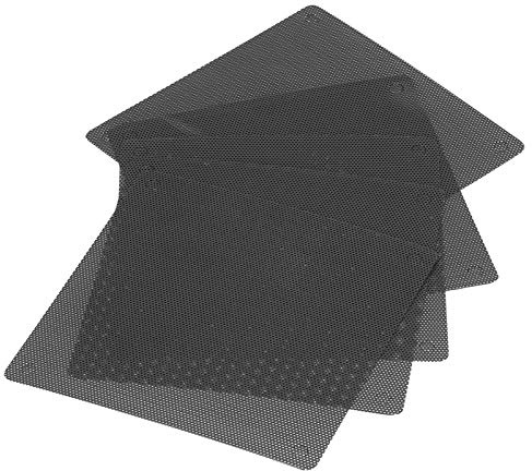 Ailgely 5 Delar Svart Datorfläktkåpa 12 Cm, Korrosionsbeständiga PVC-dammfilter för Att Förlänga Fläktlivslängden för PC-komponenter, Perfekt Spel och Arbetsstationer