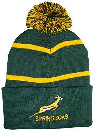 Arena Scarves South Africa Bobble Hat - Pinstripe Green, Gold