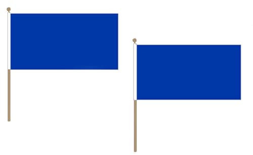 Drapeau Unicolore Bleu 45x30cm HAMPE en bois - LOT DE 10 Drapeaux de couleur bleur 30 x 45 cm - AZ FLAG