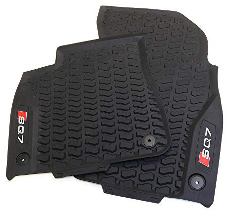 Audi 4M1061221B041 Allwettermatten Premium Gummi Fußmatten Vorn, mit SQ7 Schriftzug, Schwarz