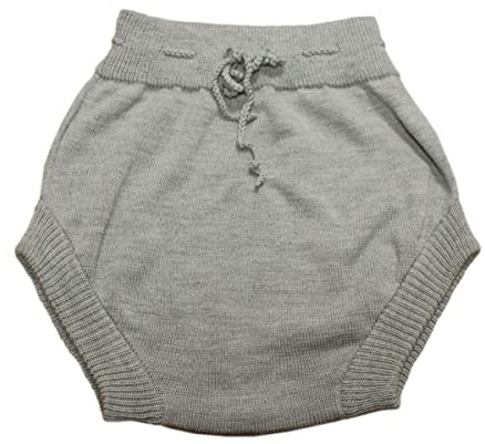 100% lana merino para adultos SOAKER tela cubierta de pañales, pantalones cortos de punto hechos a mano (pequeño, gris claro)