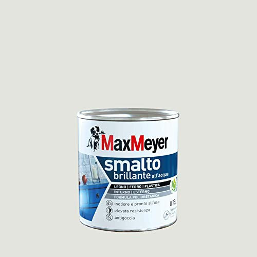 Maxmeyer Smalto All'Acqua Poliuretanico Brillante Bianco Ghiaccio 0,75 L