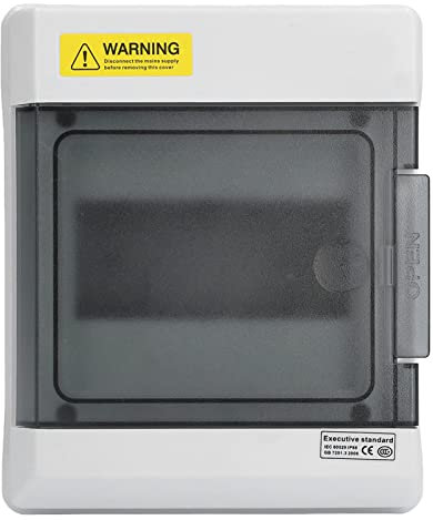 6 Way Distribution Protection Box, IP66 DIN Rail Waterproof Transparent Cover Distribution Junction Case DIN Rail Enclosure Box for Electrical Communication 7.9 x 6.5 x 3.9in