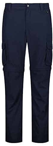 CMP Pantaloni da Trekking Convertibili Zip off da Uomo – 31T5627 (48, Blu Scuro)