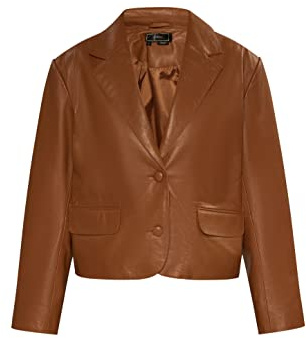 faina läderblazer dam 29027088, konjak, M