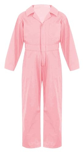 TTAO Kinder Arbeitsoverall Einteilige Blaumann Schutzanzug Jumpsuit Atmungsaktiv Frühling Herbst Junior Rallyekombi Freizeitanzug Größe 110-176 Rosa 158-164