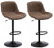 Ermnois Bar Stools Set of 2,Swivel Counter Height Barstools with Back,Adjustable Modern Bar Chairs,Tall Armless PU Leather Kitchen Island Stool,Brown