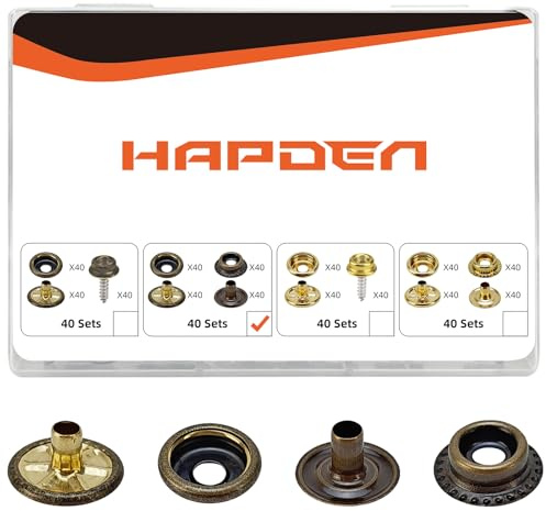 160 botones a presión, kit de cierres a presión de 15 mm, broches de acero inoxidable de grado marino, broches de lona para barco, broches de metal de 3/8 pulgadas para ropa, cuero, cubierta de barco