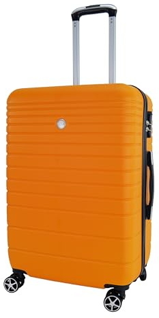 VIDA since 1995 Valise Rigide VR611B roulettes Double Rapport Qualité/Prix (Orange, M-SOUTE-68L-3.1Kg-47x27x67cm)