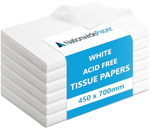 Nationwide Paper Lot de 500 feuilles de papier de soie blanc sans acide 450 x 700 mm