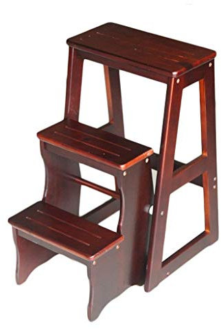 Solid Wood 3-Layer Step Stool Collapsible Multifunction Flower Stand Stool Ladder Home Kitchen Storage Rack plant stand