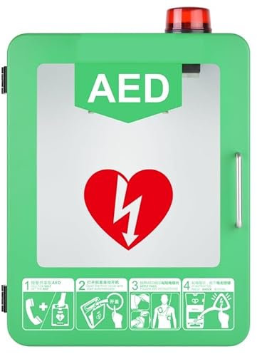 Armadietto For Defibrillatore DAE, Contenitore Di Pronto Soccorso Da Parete For La Maggior Parte Dei Modelli Di DAE, Con Luce Stroboscopica Di Emergenza E Allarme. Posizione Della Partizione Regolabil