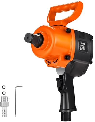 VEVOR Llave de Impacto Neumática de Doble Martillo, Par de Giro Inverso Máximo 1626 Nm, Ajuste de 6 Velocidades, 4600 RPM, para Mantenimiento Automotriz de Alta Resistencia, 245 x 275 x 105 mm