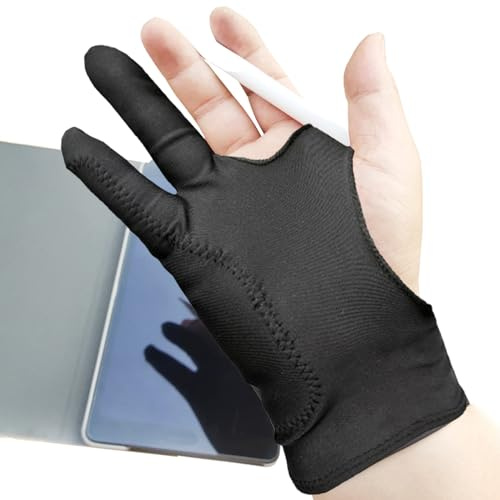 Anti-touch handske: Ritning tillbehör för två fingrar surfplatta | mjuk elastisk med palmavvisning, stöder pennillustration | Vänster höger hand kompatibel målning för ritning