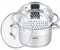 Mantowarka Dampfkocher 22cm Set Induktion Kochtopf Dampfgarer Glasdeck (Silber, 3 Teile)