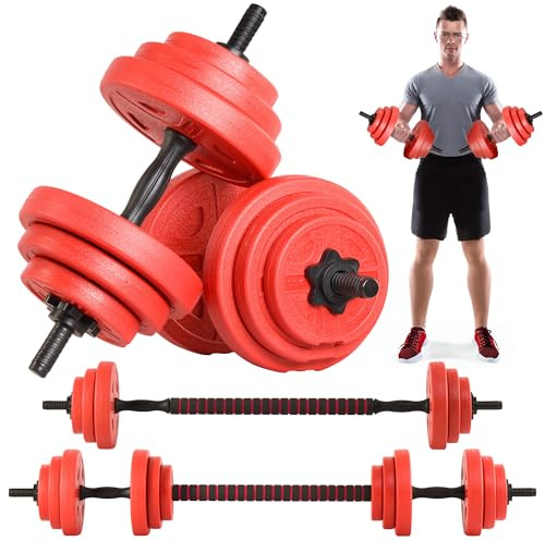 Gallant 20kg Weights Dumbbells Set, 2 in 1 Adjustable Dumbbells Pair Barbell Weights Set for Men Strength Training, Weight Lifting, Bodybuilding Dumbells Free Weight Set Men and Women