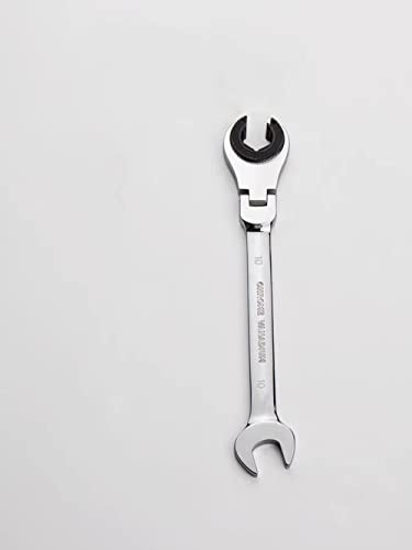 FLZOSPER 10mm Metric Flex-Head Gear Wrench, Ratcheting Fix Combination Spanner