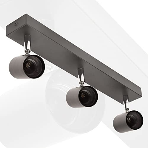max K O M F O R T LED Deckenleuchte schwarz | 3x E27 Fassung 3-flammig | schwenkbar Deckenlampe Deckestrahler Deckenspot Wandleuchte proShine-E273-BK