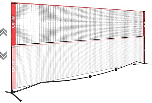 A11N SPORTS 20ft Badminton Pickleball Net - Height Adjustable for Junior Tennis, Soccer Tennis & Kids Volleyball - Portable for Indoor & Outdoor Play