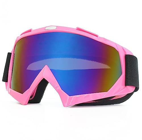 PLOOTA Motorcycle Goggles Motocross Goggles Dirt Bike Goggles Grip For Helmet Anti UV Windproof Dustproof Racing Ski Anti Fog Glasses for ATV Off Road with Cool Look Headwear