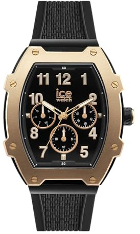 ICE-WATCH - Ice boliday Black Rose-Gold - Montre Noire pour Homme avec Bracelet en Silicone - 023315 (Medium)