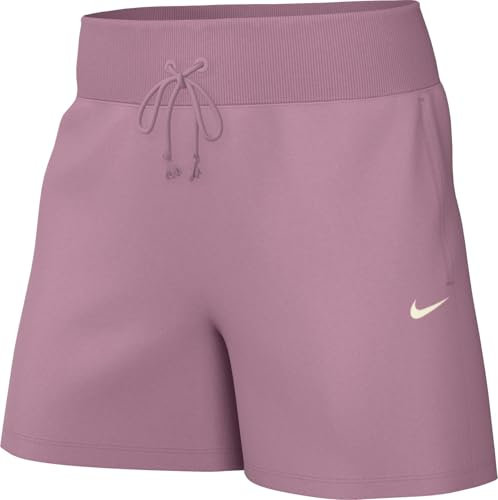 Nike Sportswear Phoenix Fleece Damen-Shorts Mit Hohem Bund, Elemental Pink/Sail, FD1409-699, S