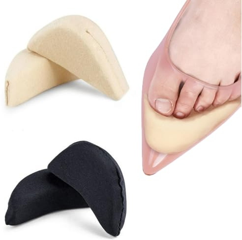 XINCHENG 2 Pairs Toe Filler Inserts, Shoe Filler Insole, Adjustable Unisex Shoes Too Big Inserts, High Heel Toe Plugs for Loose Shoes, Toe Shoe Insert Sponge Pads for Women Men Pumps Flats Sneakers