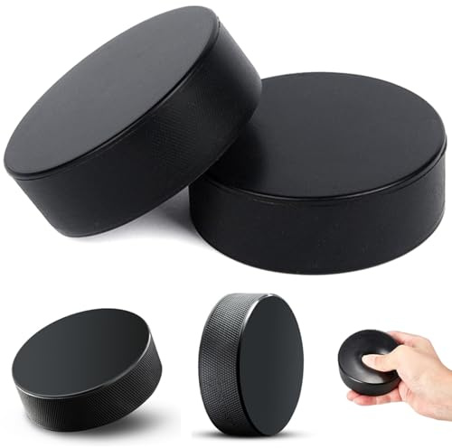 Pesoncarl Foam Ice Hockey Pucks 4Pcs Wear-resistant Ice Hockey Pucks Lightweight for Practicing and Classic Training Soft Black Puck for Indoor Use Gifts