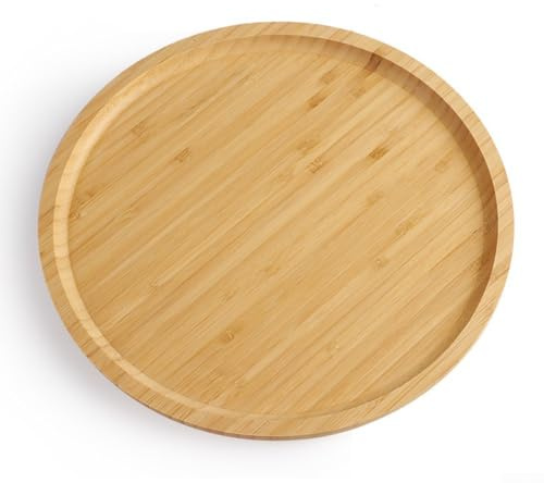 Besttoolifes Bandeja redonda de madera para servir, acabado suave, plato de vajilla de cocina multifuncional, para frutas, pizza, pan, 20 cm, 25 cm, 30 cm, tamaños (30 x 30 x 1,5 cm)