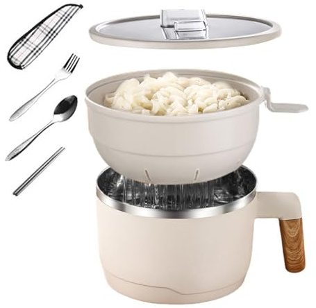 yztju Stora soppkoppar pasta och nudlar | rostfritt stål skål för nudlar med sil – mikrovågsugnssäker soppkopp och skål för pasta, för gröt, gumbo, sallad