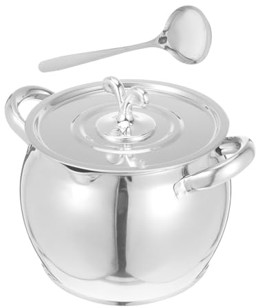 ZUNOXAZ Contenitore Grasso in Acciaio con Filtro a Maglia Fine e Cucchiaio Vasetto per Olio da Cucina con Doppia Maniglia e Coperchio Separatore Gravy Multifunzione per Conservazione e